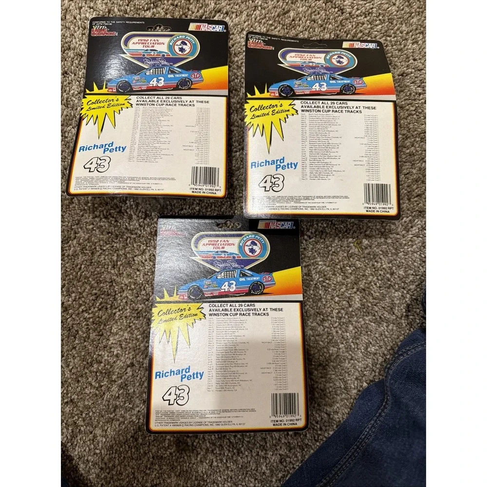 Racing Champions‎ #43 Richard Petty 1991 NASCAR STP 1/64 - Lot of 3 Cars